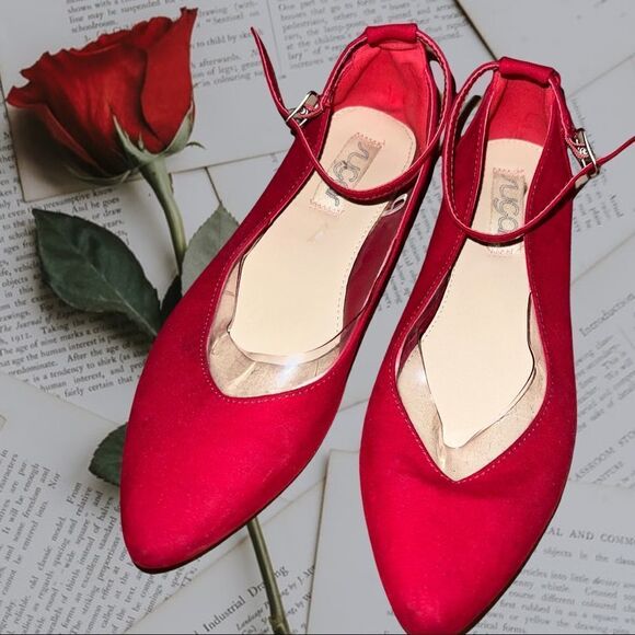 Sugar brand red suede ankle strap flats! - Picture 4 of 7